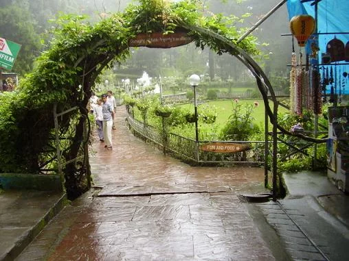 Manicured Flower Beds and Stone Walking Trails in Munnar Parks